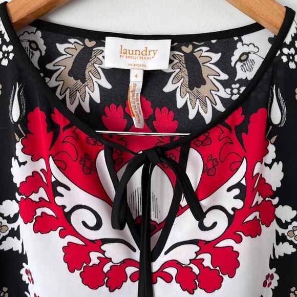 Laundry by Shelli Segal Long Sleeve Mixed Print Blouse - Picture 3 of 8